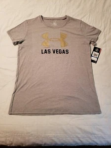 NWT Girls UA "LAS VEGAS" SHORT SLEEVE SHIRT GRAY SZ YXL LOOSE HEAT GEAR - Picture 1 of 4