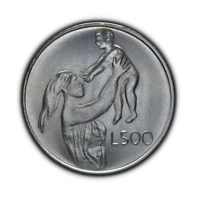 SAN MARINO. 1972, 500 Lire, Silver - Maternity, Mother Lifting Child 3 - Image 1 of 3