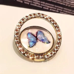 Fashion Butterfly Shiny Rhinestone Phone Ring Holder 360° Rotating Universal New - Picture 1 of 7