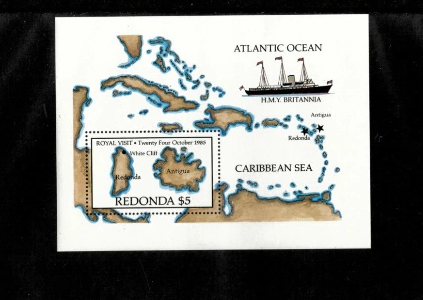 Redonda Antigua 1985 - Reina Isabel - Hoja de estampillas de recuerdo - Scott #181 - MNH Foto 1 de 1