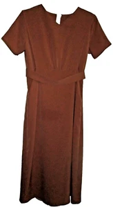 Amish Mennonite Modest Cape Dress Brown Christian Handmade 36"Bust/28"W OOAK EUC - Picture 1 of 5