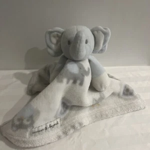 Blankets And Beyond Blue & Grey Elephant Baby Security Blanket - Picture 1 of 3