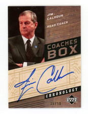 JIM CALHOUN 2006-07 UD Upper Deck Chronology Coaches Box Auto Autograph 35/50 SP