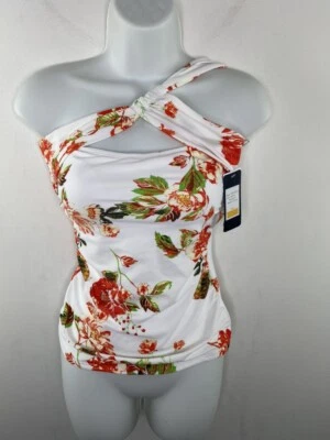 Rachel Roy One Shoulder Floral Tankini Swim Top Size S - Image 1 of 4