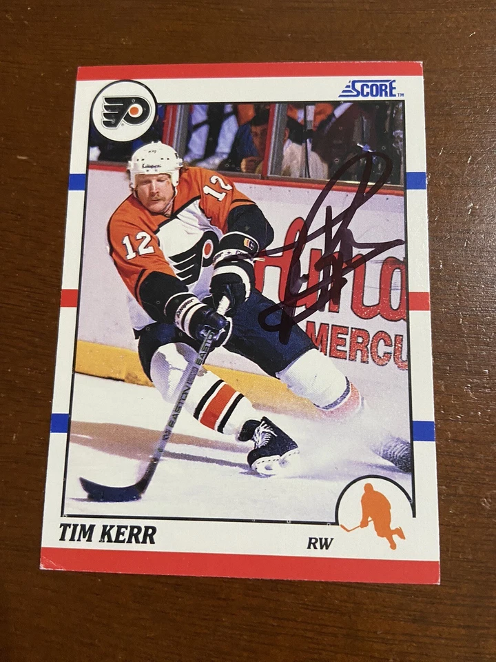 1990-91 Score Hockey Card Tim Kerr Autographed Philadelphia Flyers #177 - Image 1 of 2