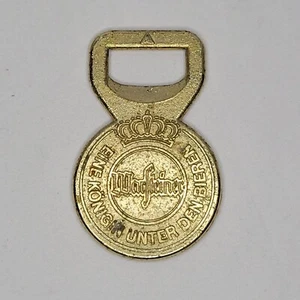 Warsteiner Bier Flaschenöffner selten alter Stil goldfarben Metallöffner 3" - Bild 1 von 2