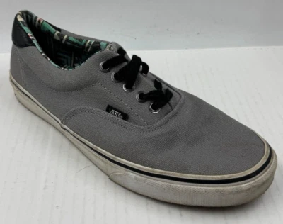 Vans Era 59 Unisex Sneakers M9.5/W11 Gray Black Canvas Lace-Up Skateboard Shoes - Image 1 of 4