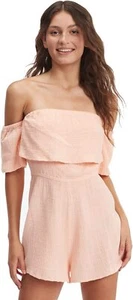 NWT WOMENS Roxy Another Day Romper PINK ORANGE NEW SZ S M 56$ RETAIL CASUAL - Picture 1 of 6
