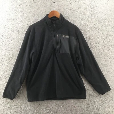 Timberland Fleece Jacket Mens L Solid Black Zip Up Mock Neck Long Sleeve Casual - Image 1 of 4