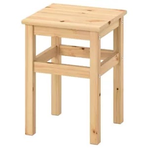 Home Solid Pine Stool 45cm Tall Durable Wooden Stool Natural Pine - Picture 1 of 5