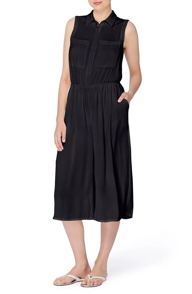 CATHERINE MALANDRINO Bethea Crop Jumpsuit Sz. 6 (black) 151795 - Image 1 of 2