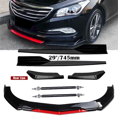 Front Rear Bumper Lip Spoiler Splitter Gloss Black For Hyundai Sonata Body Kits Foto 1 de 4