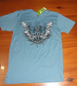 Camiseta Boy Scouts ~ Camiseta para hombre talla S ~ Eagle Wings con EE. UU. “Honor Obey” ~ Nueva con etiquetas Azul - Imagen 1 de 10