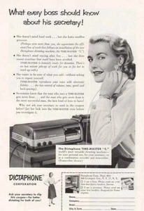 1954 Dictaphone: What Every Boss Should Know, Secretar Vintage Print Ad - Picture 1 of 1
