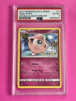 PSA 6 Jigglypuff Build A Bear Pokemon Graded Trading Card 71/111 2017 EX-NM - Image 1 of 2