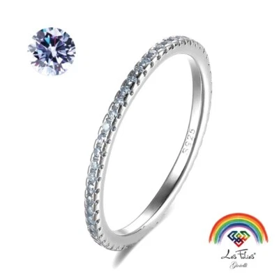 Anello Veretta Girodito Acquamarina in argento 925 rodiato - Rainbow Collection - Immagine 1 di 4