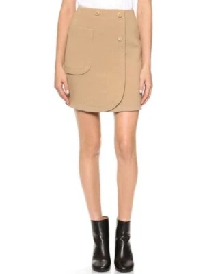 Minifalda de lana crepé tallada talla FR 38 / US 4 beige forrada jupe doble Foto 1 de 4