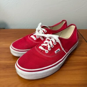 Vans Authentic Men's Red White Canvas Lace Up Low Top Sneaker Skater M10 - Bild 1 von 7