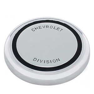 67 68 Chevy Truck Chrome Steering Wheel Horn Cap Button Chevrolet Division New - Picture 1 of 2