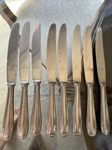 8 Nirosta deutsche rostfreie Tafelmesser unbekanntes Muster 9,5"L - Bild 1 von 8