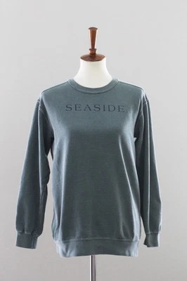 SEASIDE Old Town New Ways Crewneck Sweatshirt Beach 30A : Green - Small S - Image 1 of 4