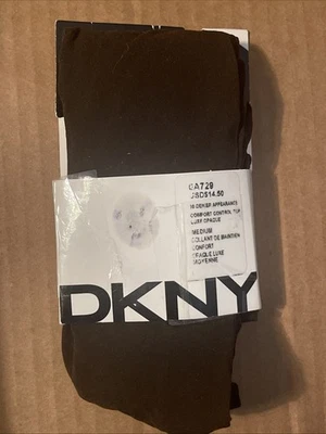 DKNY Opaque Comfort Control Top Tights M Chocolate  Brown - Image 1 of 3