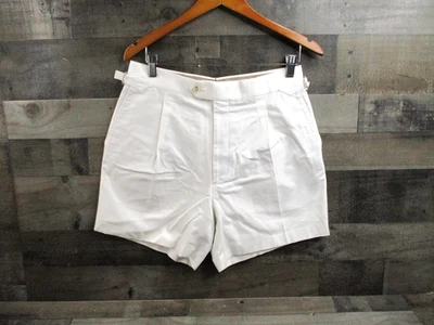 Suitsupply Shorts Mens 32 White Duca Pleated Adjustable Tessuti Sondrio Cotton - Image 1 of 4