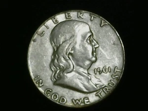 1961 D FRANKLIN HALF DOLLAR 90% SILBER KOSTENLOSER VERSAND UND TRACKING - Bild 1 von 4