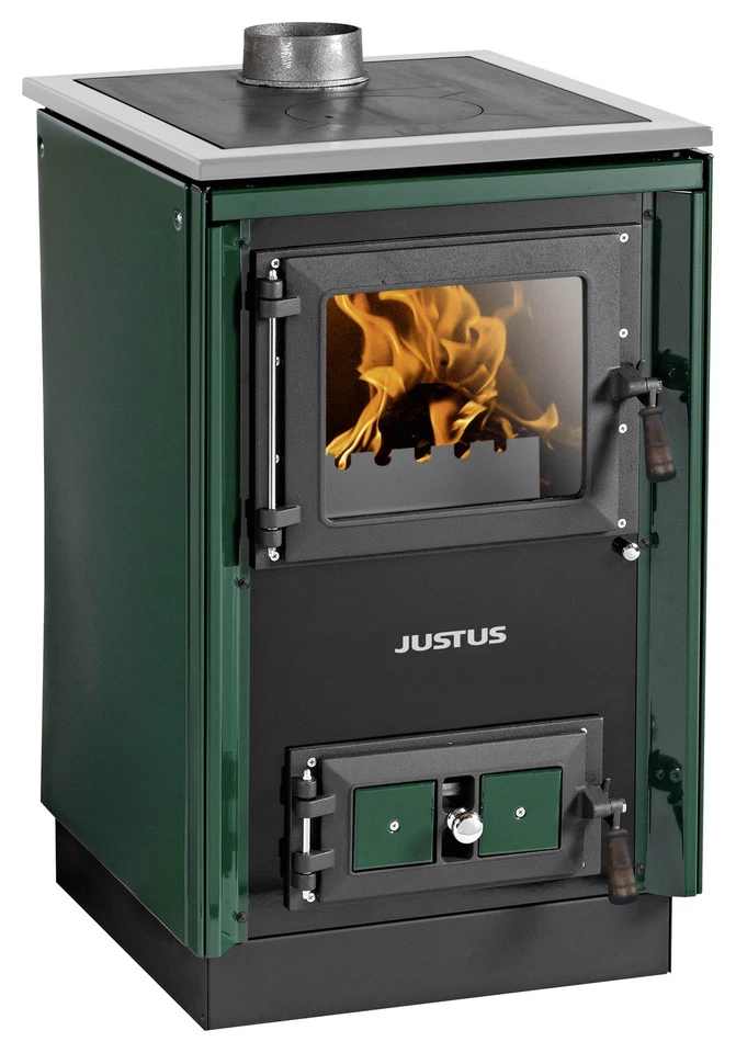 Küchenherd Justus Festbrennstoffherd Rustico-50 2.0 Stahlkochfeld grün - Bild 1 von 1
