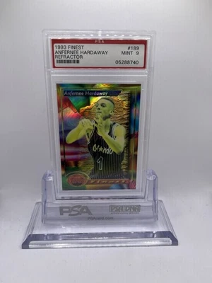 1993 Topps Finest REFRACTOR Anfernee Hardaway Rookie #189 RC - PSA 9 MINT - Image 1 of 2