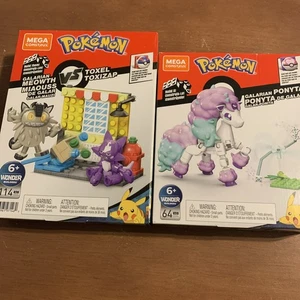 Mega Construx Pokemon Galarian Galarian Toxel und Ponyta 2 Stück NEU - Bild 1 von 2