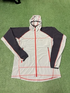 RAB Zephyr Jacket Mens Size Large Grey Full Zip Hooded Outdoor Softshell MARKED - Picture 1 of 14