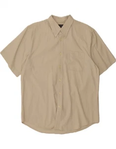 DOCKERS Mens Short Sleeve Shirt Size 16 1/2 Large Beige Cotton DD49 - Picture 1 of 3