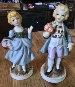 FIGURINA VINTAGE ORIGINALE CREAZIONE ARNART GIAPPONE VITTORIANA RAGAZZA E RAGAZZO - Foto 1 di 10