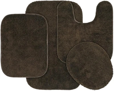 Juego de Alfombra de Baño Tradicional Guirnalda, 4 Piezas, Chocolate Foto 1 de 4