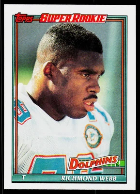 Richmond Webb, 1991 Topps, #117, Miami Dolphins, - Image 1 of 2