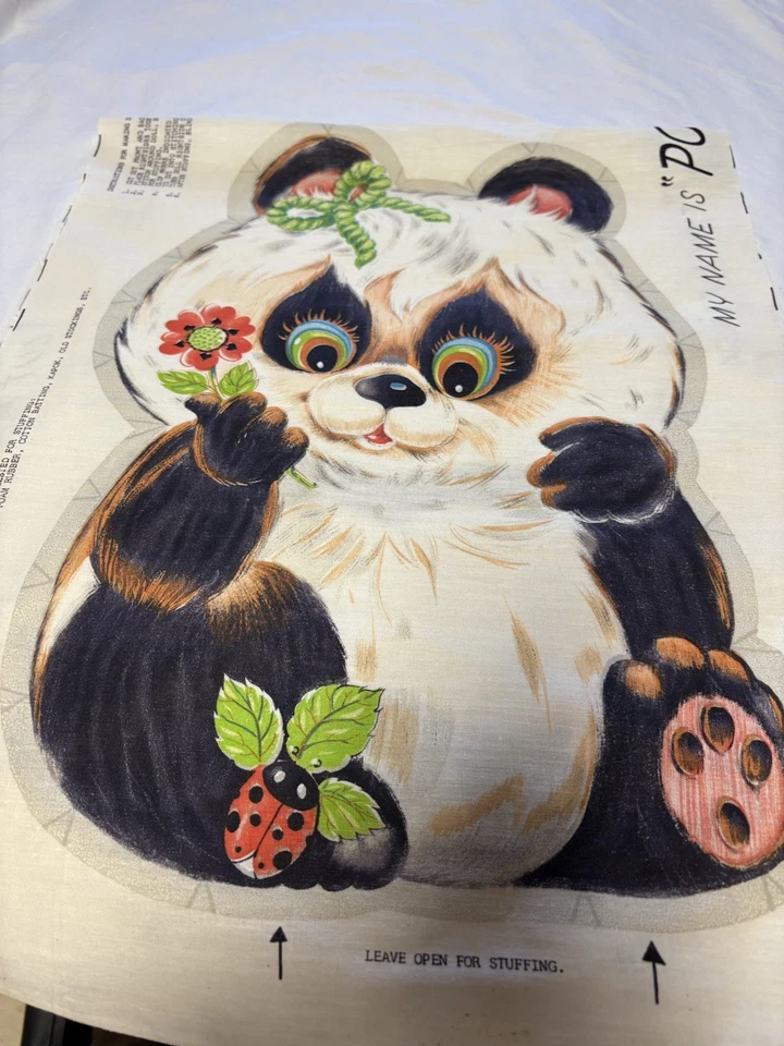 Panel de tela almohada POCO panda vintage años 60 cortar y coser sin cortar Foto 1 de 2