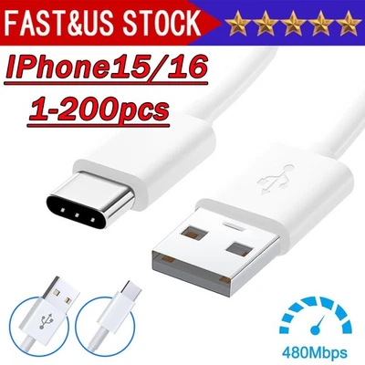 IPhone 17 16 Pro Max Plus USB-A Cable Fast Charger Type C Charging Data Lot Cord - Image 1 of 4