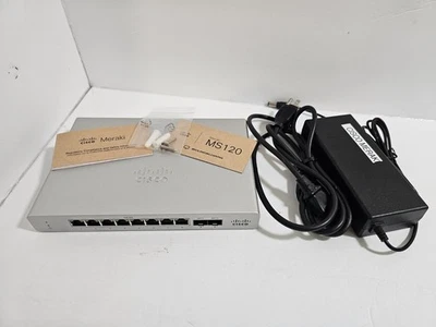Cisco Meraki MS120-8LP-HW 8-Port Cloud-Managed PoE+ Network Switch NEW - Image 1 of 4
