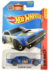 2015 Hot Wheels #181 HW Race Track Aces '68 MERCURY COUGAR Blue "36" CRH77 FREE - Picture 1 of 8