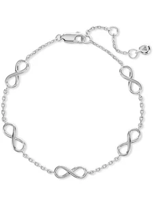 DEVATA Sterling Silver Infinity Chain Bracelet LVK8235CL - Picture 1 of 6
