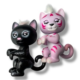 Fingerlings Baby Black Panther & Pink Tiger Interactive Toys 5" Tall by Wow Wee