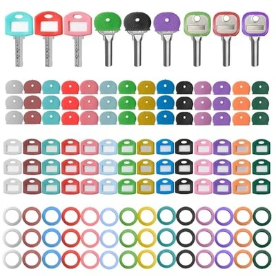126 штук ключевые цветные чехлы 3 стиля ярлыки крышки колпачки для ключей набор 14 цветов  - Изображение 1 из 4