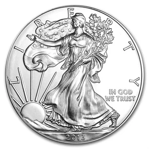 2013 $1 American Silver Eagle 1 oz BU Intact Uncirculated - Picture 1 of 2