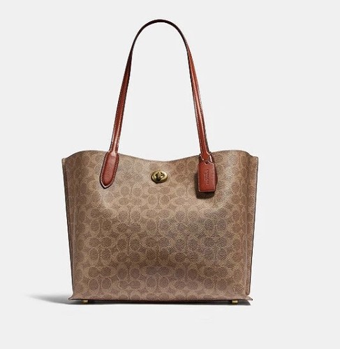 Borsa Coach C0693 Willow Tan Ruggine come Mollie Tote