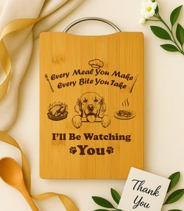 Golden Retriever Funny Engraved Cutting Board Christmas Gift For Dog Lovers - Picture 1 of 4