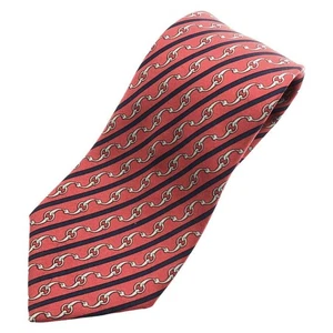 Corbata HERMES Rojo Naranja Seda Logo vendedor de Japón N0130 39 Hecha en Francia - Imagen 1 de 6