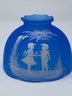 Westmorland Glass Mary Gregory ??  Fairy Lamp Top Signed And Dated