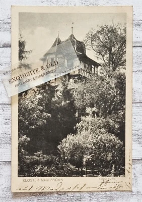 AK Kloster Maulbronn Faustturm Architektur Ansichtskarte Handschrift alt Deko - Bild 1 von 2