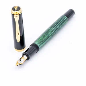 Pelikan Souverän M400 Kolben-Füller Grün Gold 14K M - Picture 1 of 5